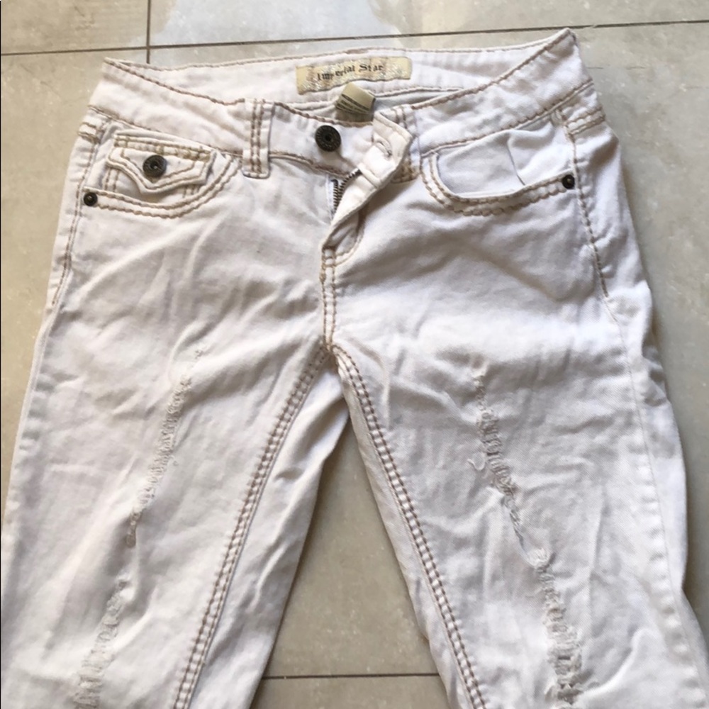 White ripped jeans size 5 like new